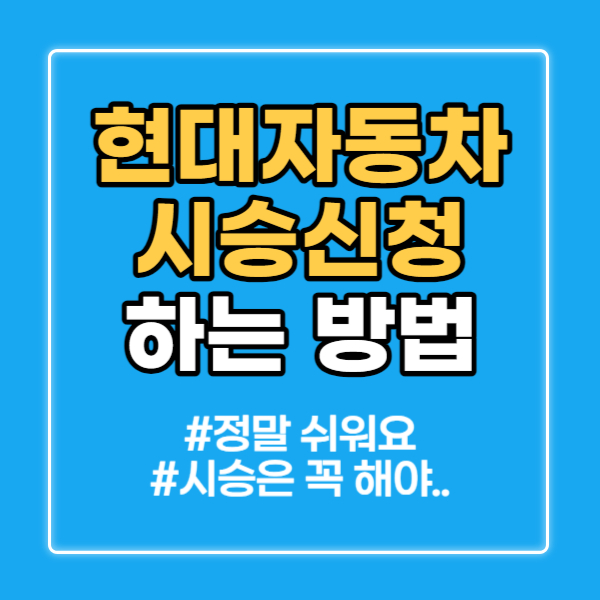 현대차 시승신청